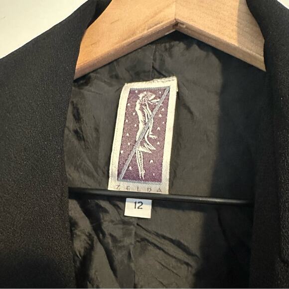 Vintage Zelda Black Button Front Blazer Jacket Medium - Picture 10 of 10